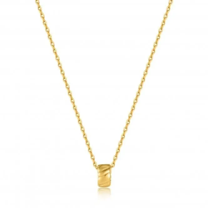 Gold Smooth Twist Pendant Necklace N038-03G