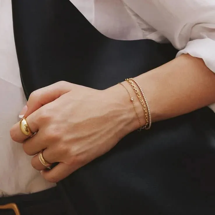 Gold Sparkle Bezel Bracelet B062-01G