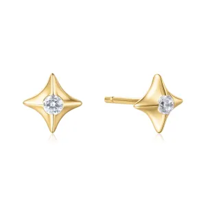 Gold Sparkling Star Stud Earrings E064-02G