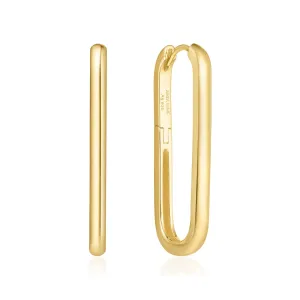 Gold Tube Oversized U Hoop Earrings E062-07G