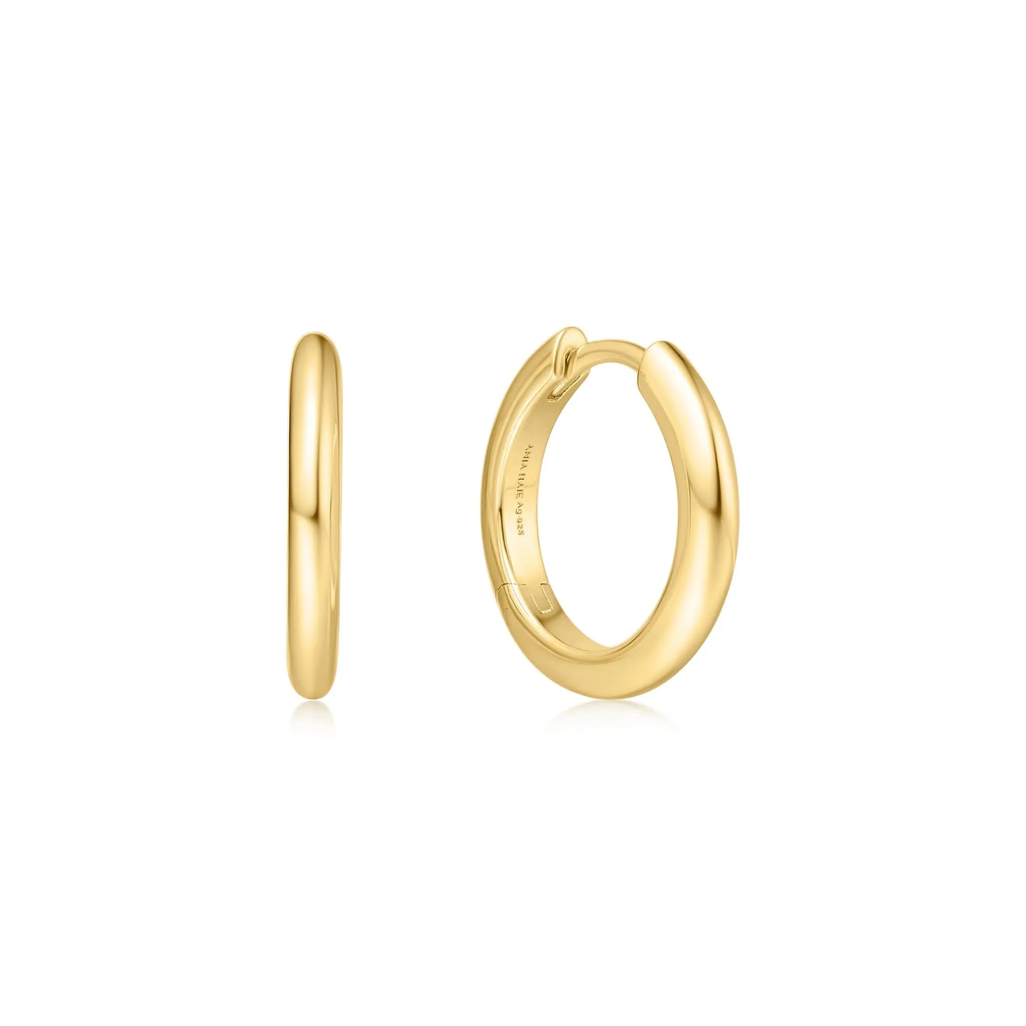 Gold Tube Small Huggie Hoop Earrings E062-01G