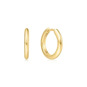 Gold Tube Small Huggie Hoop Earrings E062-01G