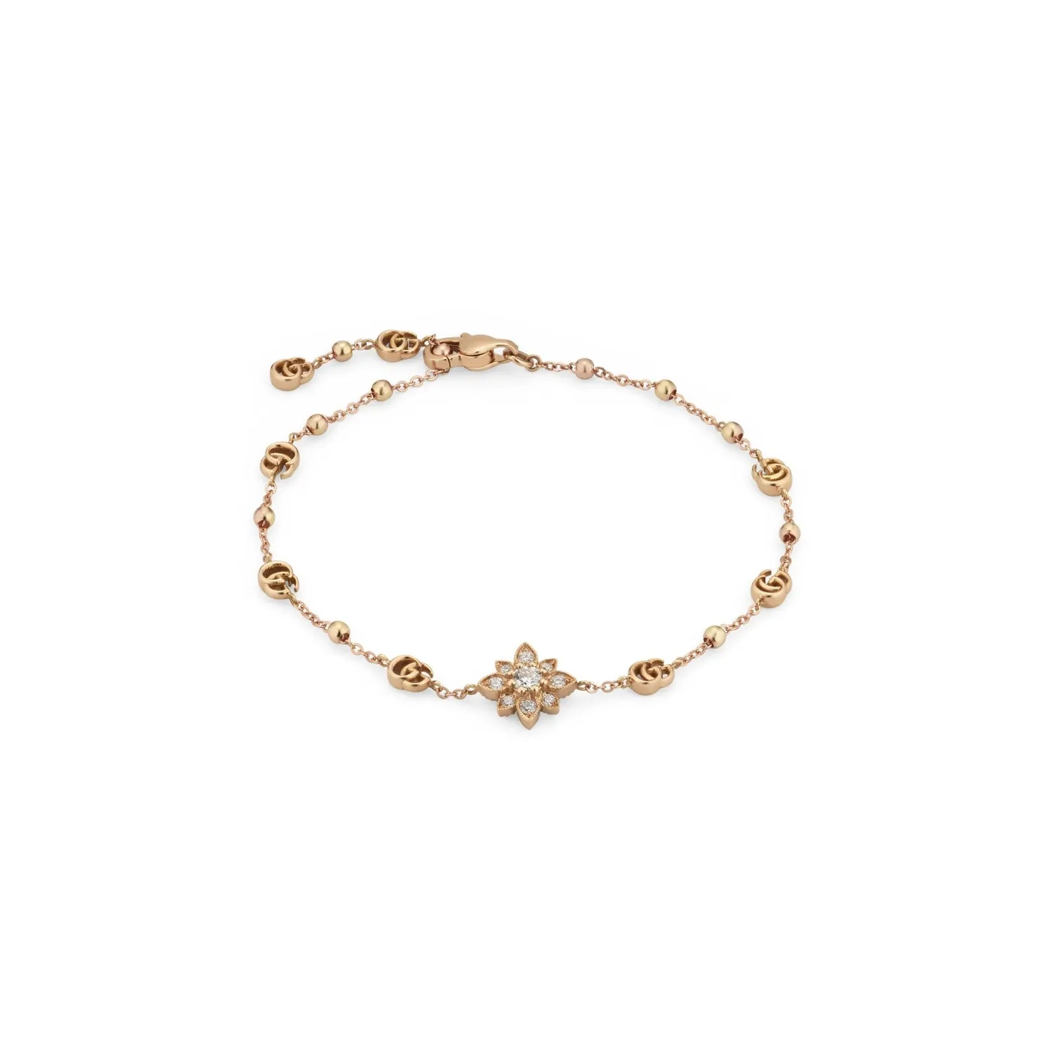 Gucci Flora 18ct Rose Gold Diamond Bracelet D