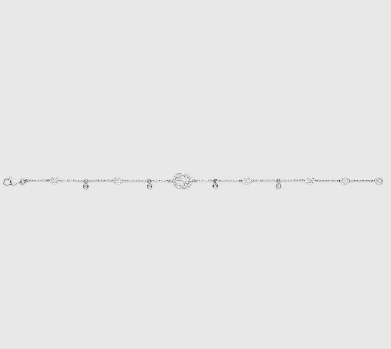 Gucci Interlocking 18ct White Gold 0.20ct Diamond Bracelet