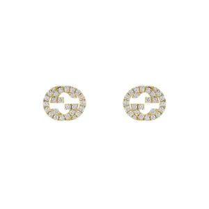 Gucci Interlocking 18ct Yellow Gold 0.38ct Diamond Stud Earrings