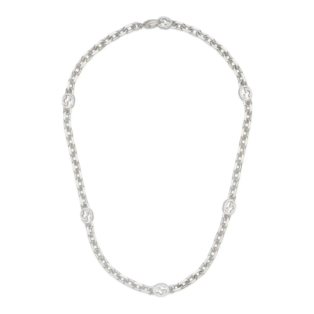 Gucci Interlocking Sterling Silver 50cm Necklace