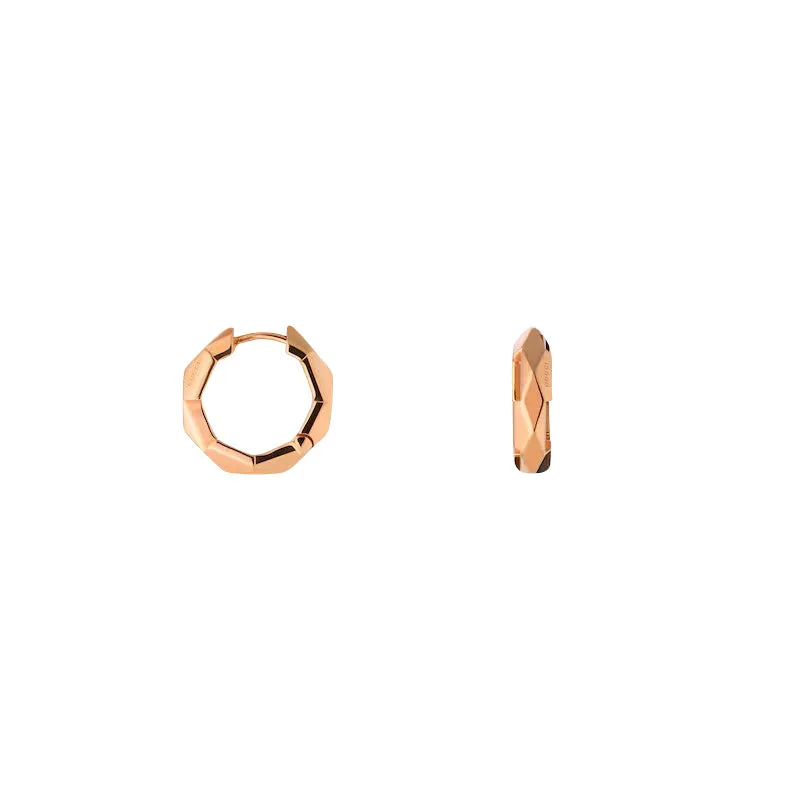 Gucci Link To Love 18ct Rose Gold Studded Hoop Earrings