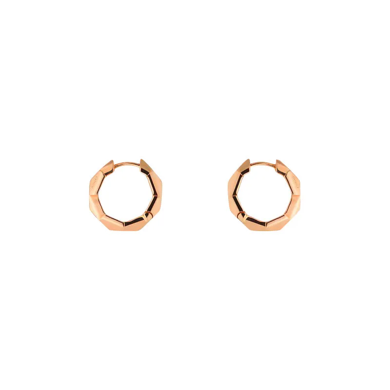 Gucci Link To Love 18ct Rose Gold Studded Hoop Earrings