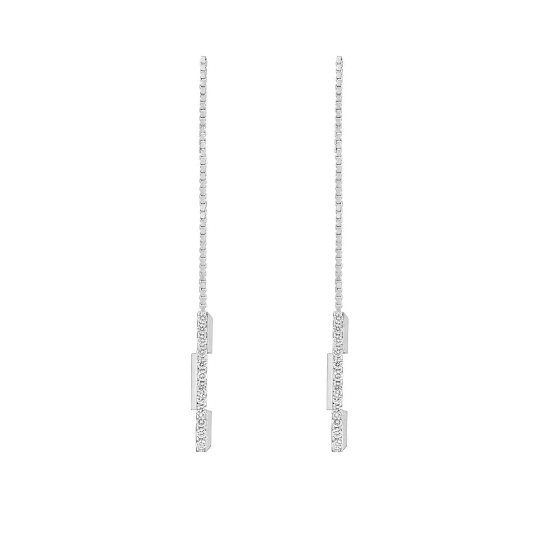 Gucci Link to Love 18ct White Gold Diamond Chain Earrings D