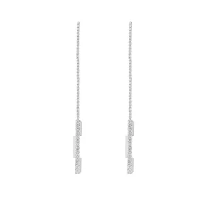 Gucci Link to Love 18ct White Gold Diamond Chain Earrings D