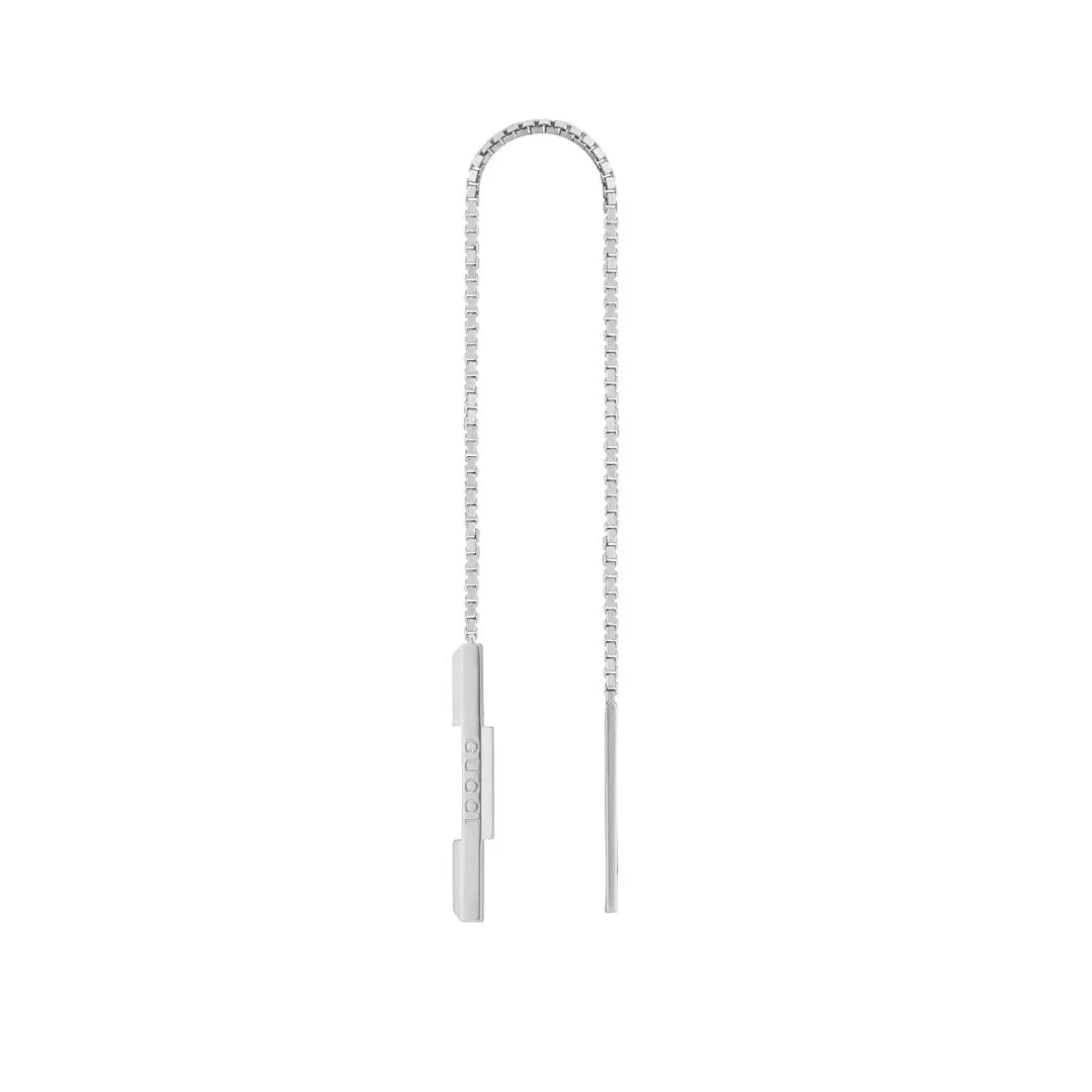 Gucci Link to Love 18ct White Gold Diamond Chain Earrings D