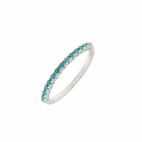 Half Eternity Synthetic Turquoise Ring 1441TQ