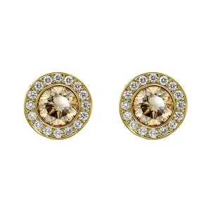 Hans D. Krieger 18ct Rose Gold 1.03ct Brown and White Diamond Stud Earrings D
