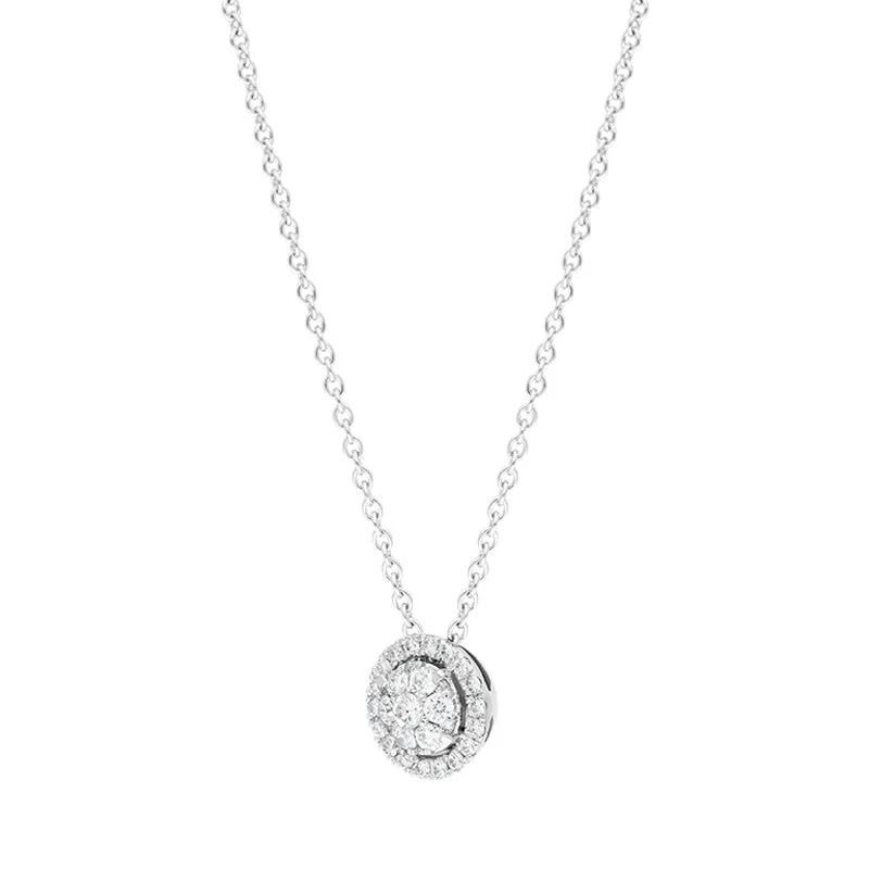 Hans D Krieger 18ct White Gold 0.26ct Diamond Round Cluster Pendant