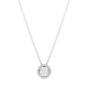 Hans D Krieger 18ct White Gold 0.26ct Diamond Round Cluster Pendant