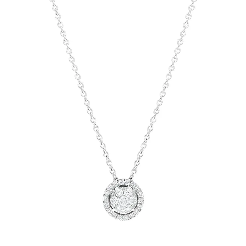 Hans D Krieger 18ct White Gold 0.26ct Diamond Round Cluster Pendant