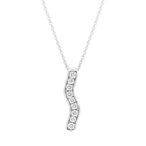 Hans D Krieger 18ct White Gold 0.42ct Diamond Wave Pendant