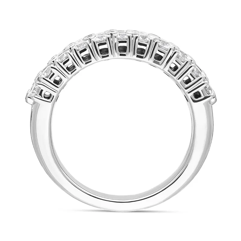 Hans D Krieger 18ct White Gold 1.72ct Diamond Three Row Eternity Ring D
