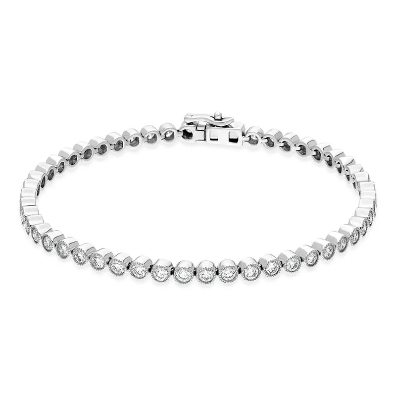Hans D. Krieger 18ct White Gold 3.00ct Diamond Tennis Bracelet