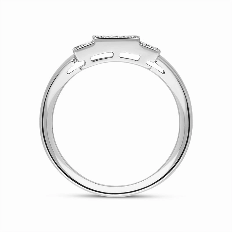 Hans D Krieger 18ct White Gold 1.44ct Diamond Three Stone Baguette Cut Cluster Ring