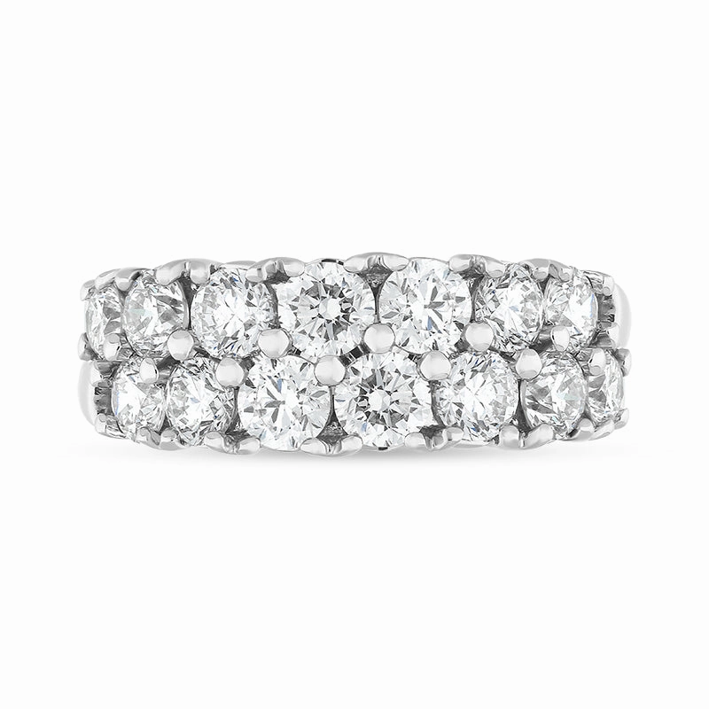 Hans D Krieger 18ct White Gold 2.02ct Diamond Two Row Eternity Ring D