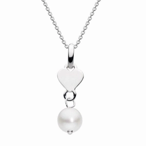 Heart Charm with 6mm Fresh Water Pearl Pendant 97735FP