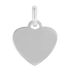 High Polished 925 Sterling Silver Engravable Heart Pendant - CARP00041