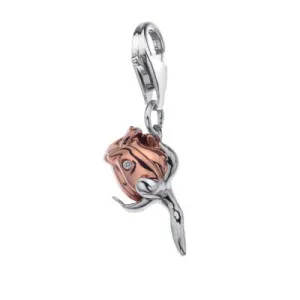Hot Diamonds Charm Moments Sterling Silver 18ct Rose Gold Vermeil Romantic Rose D