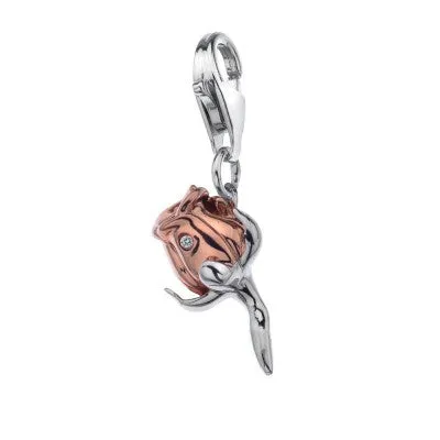 Hot Diamonds Charm Moments Sterling Silver 18ct Rose Gold Vermeil Romantic Rose D
