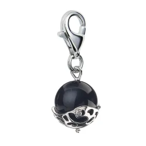 Hot Diamonds Charm Selene Orb Onyx Silver D