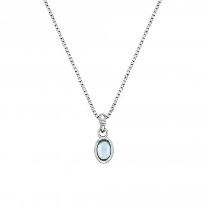 Hot Diamonds December Birthstone Sterling Silver Blue Topaz Necklace