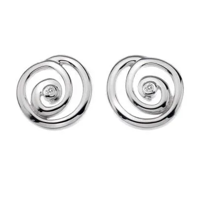 Hot Diamonds Eternity Sterling Silver Spiral Stud Earrings