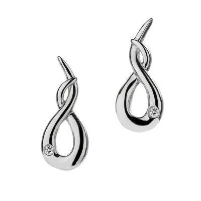 Hot Diamonds Go With The Flow Sterling Silver Curl Earrings