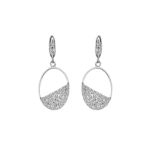 Hot Diamonds Horizon Sterling Silver White Topaz Oval Drop Earrings D