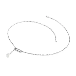 Hot Diamonds Linked Paperclip Sterling Silver Pearl Necklace D
