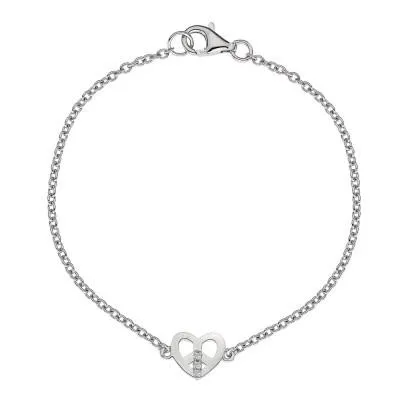 Hot Diamonds Micro Sterling Silver Love and Peace Bracelet D