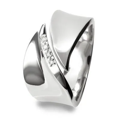 Hot Diamonds Simply Sparkle Pave Leaf Ring D
