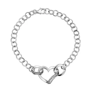 Hot Diamonds Simply Sparkle Sterling Silver Heart Bracelet