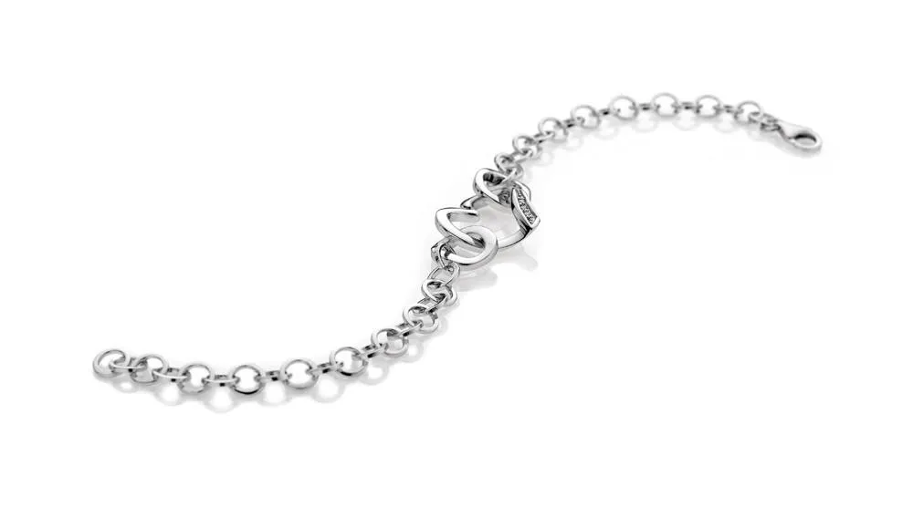 Hot Diamonds Simply Sparkle Sterling Silver Heart Bracelet