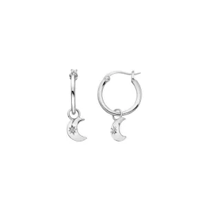 Hot Diamonds Sterling Silver Crescent Drop Earrings D