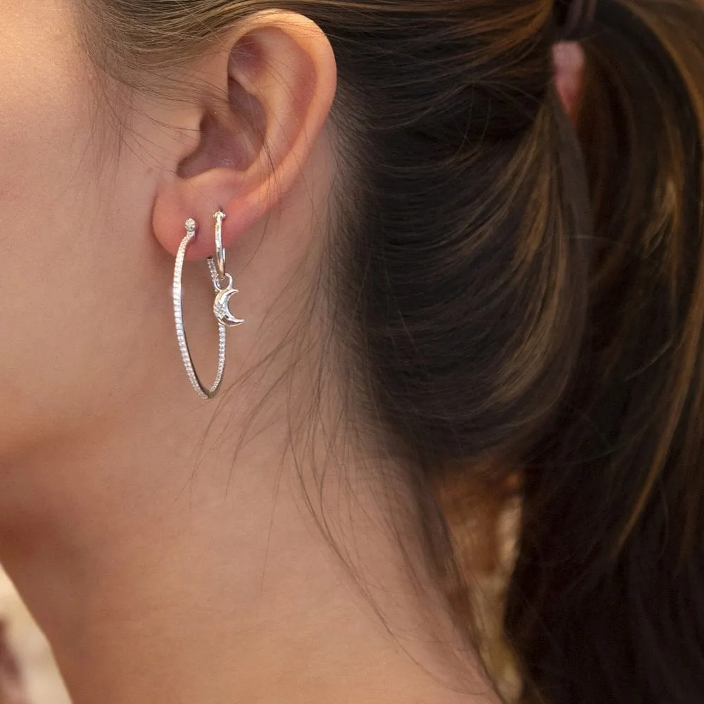 Hot Diamonds Sterling Silver Crescent Drop Earrings D