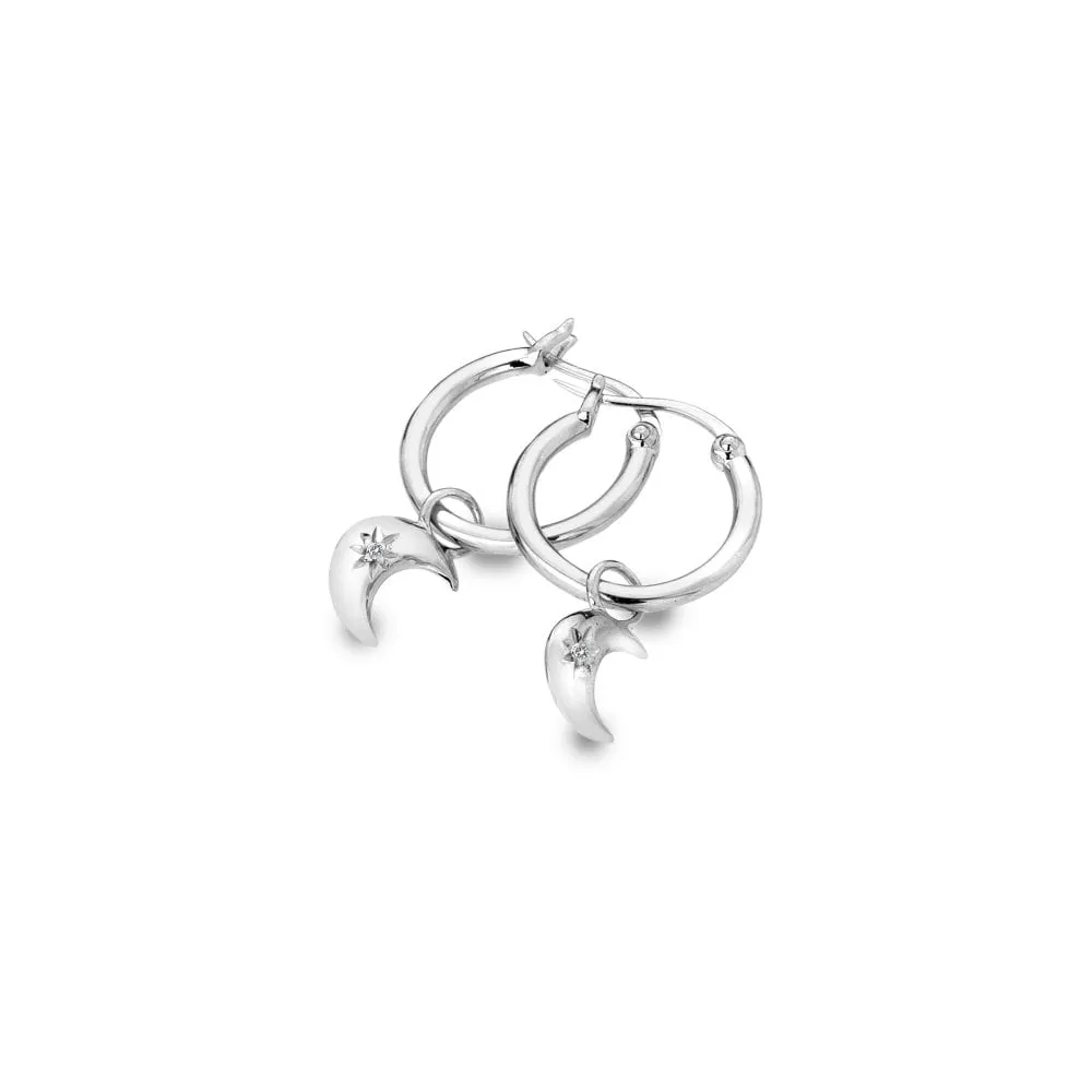 Hot Diamonds Sterling Silver Crescent Drop Earrings D