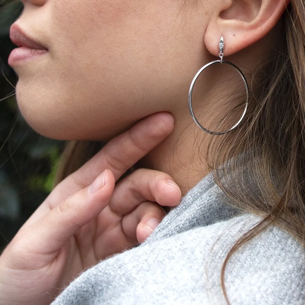 Hot Diamonds Sterling Silver Large Circle Hoop Earrings D