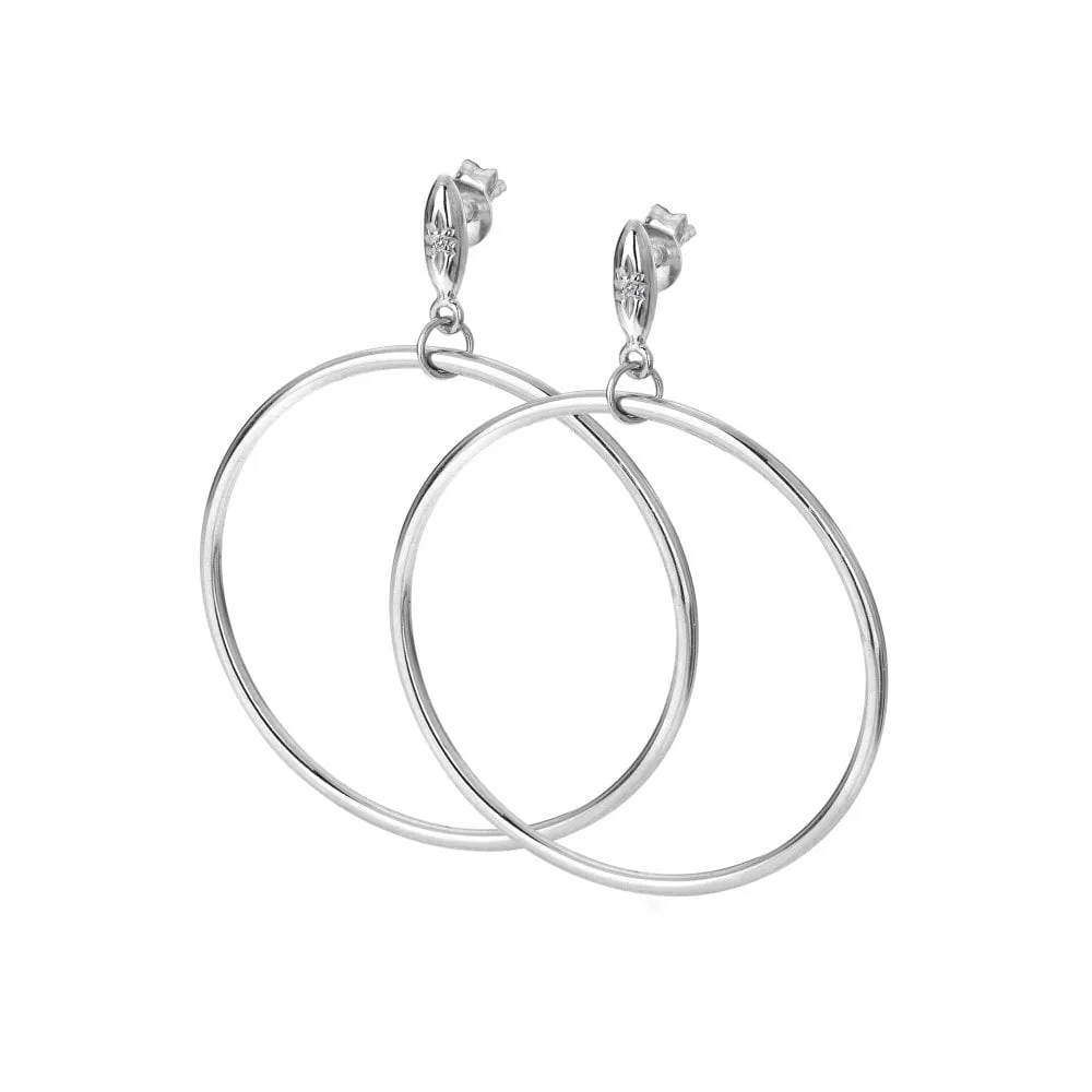 Hot Diamonds Sterling Silver Large Circle Hoop Earrings D