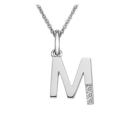 Hot Diamonds Sterling Silver Micro 'M' Necklace