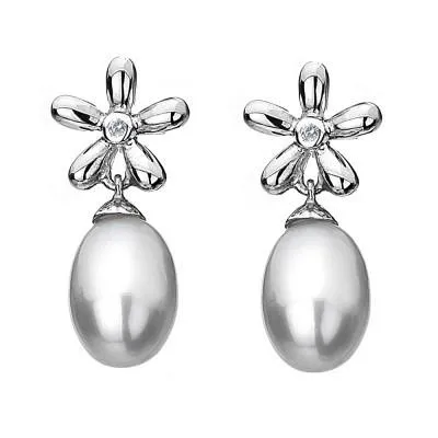 Hot Diamonds Sterling Silver Pearl Flower Earrings