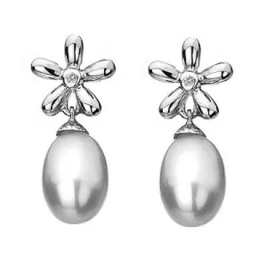 Hot Diamonds Sterling Silver Pearl Flower Earrings