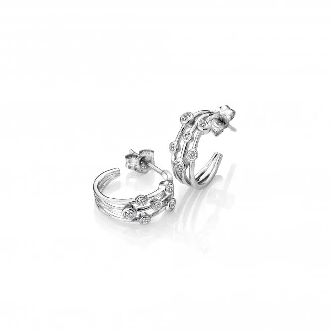 Hot Diamonds Tender Sterling Silver White Topaz Statement Earrings