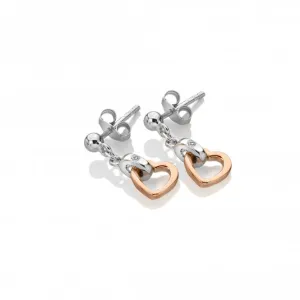 Hot Diamonds Trio Heart Rose Gold Plated Sterling Silver Drop Earrings