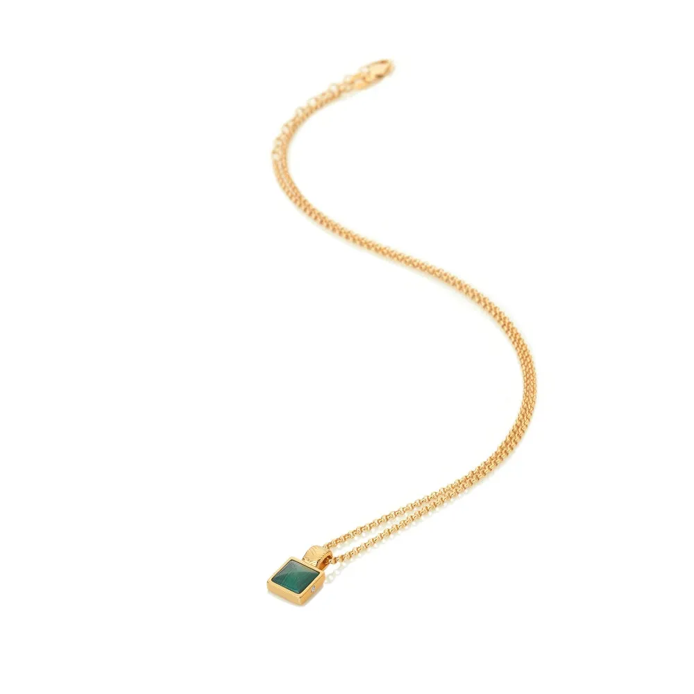 Hot Diamonds x Jac Jossa Revive Gold Plated Sterling Silver Malachite Pendant